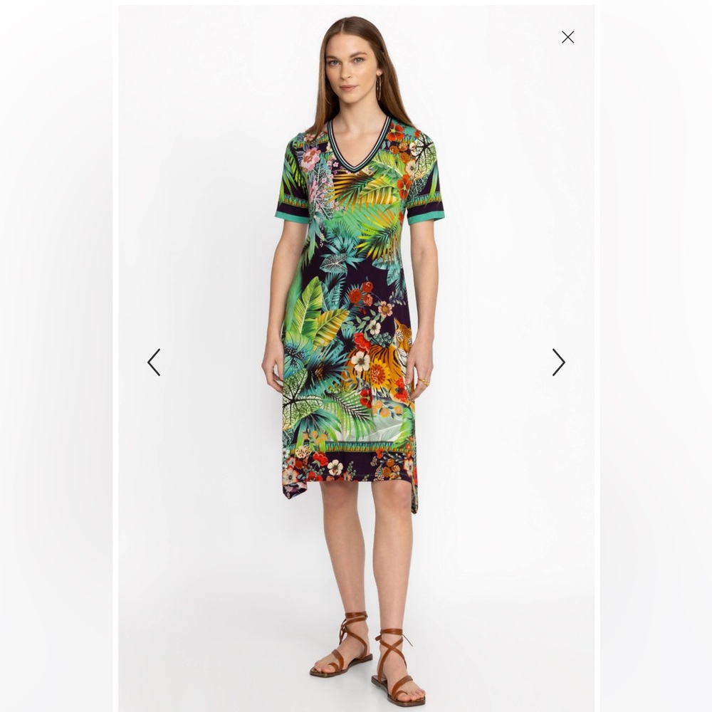 Johnny Was The Janie Favorite Tigres V-Neck Swing Dress. Size Small.
